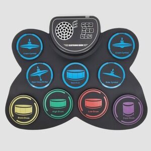 Electronic Roll Up Drum Kit KD17 9 Pad Portable Digital Percussion Set w Pedals